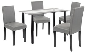 Set de masă Karin 4+1 negru-gri