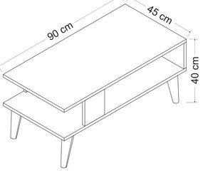 Măsuță de cafea Debede (negru + alb) . 1093176