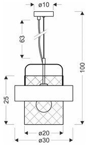 Lustră negru-arămiu din metal ø 30 cm Fiba – Candellux Lighting