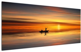 Tablou - cu barca (120x50 cm)