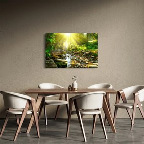 Tablou cu râul în pădurea verde (90x60 cm)