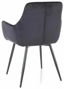 Scaun de bucătărie Maya Velvet, negru