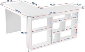 Birou cu aspect de lemn de pin 120x130 cm Vesper – Kalune Design