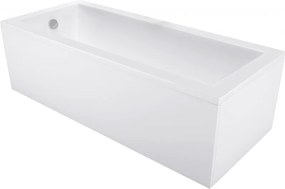 Mexen Cubik cadă dreptunghiulară 170 x 70 cm cu panou, albă - 55031707000X