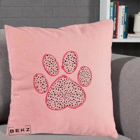 Perna Personalizata Labuta Dalmatian Roz Neon, 40x40 cm, Roz, Husa Detasabila, Perna Inclusa, BEKZ®