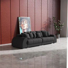Canapea extensibilă dumonde cu 2 lăzi de depozitare si sezut confortabil din spuma high-density, Verona Enjoy Graphite 310x100 cm