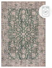 Covor verde lavabil 190x290 cm Beau Floral – Flair Rugs