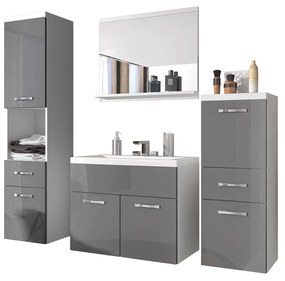 Zondo Mobilier baie Lunara (bodega + Alb lucios ) (fără sifon, baterie Platino). 1053660