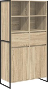 vidaXL Bufet cu sertar 2 pcs Sonoma 81 x 36 x 150.5 cm Lemn compozit