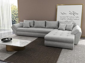 Colțar extensibil dumonde cu ladă de depozitare si sezut confortabil din spuma high-density, Loana XL Euphoria Dove II 335x185 cm