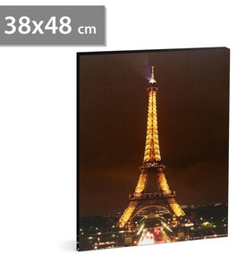 Tablou decorativ cu LED - , zTurnul Eiffel,   - 2 x AA, 38 x 48 cm