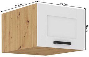 Dulap superior Lesana 2 (alb + stejar artisan) 50 NAGU-36 1F . 1063993
