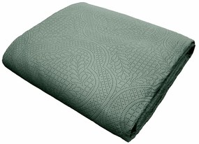 Set cuvertură și față de pernă verde din microfibră 240x260 cm Romane – douceur d'intérieur