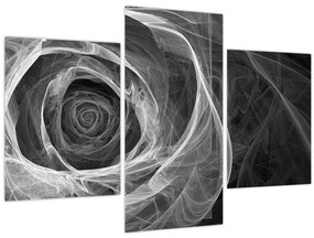 Tablou - Abstract trandafir negru și alb (90x60 cm)