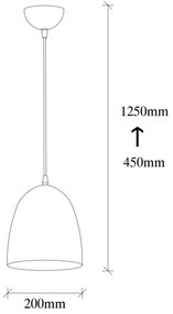 Pendul pe cablu TATTOO 1xE27/40W/230V, Ø 20 cm, negru