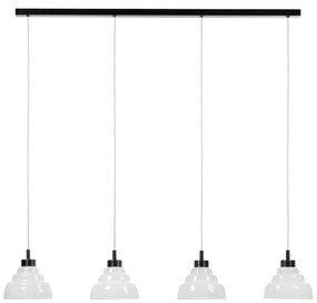 Lustra cu 4 pendule suspendate din Sticla, Alb, VENTURA