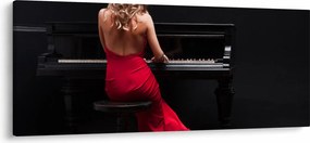 Tablou - Femeia cântând la pian (120x50 cm)