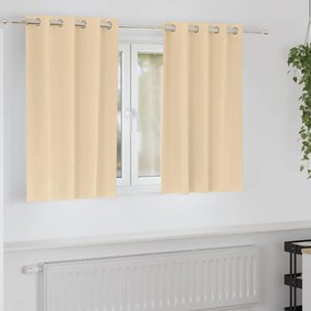 vidaXL Perdele cu perdele 2 pcs Crem 140 x 140 cm Poliester
