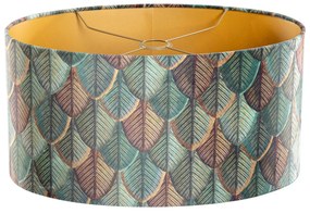 Abajur din catifea cu design frunze și interior auriu, oval 50/33/25