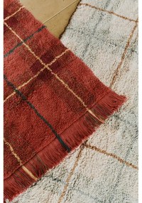 Covor crem-verde salvie lavabil, țesut manual din bumbac 140x190 cm Tartan Blue Sage – Lorena Canals