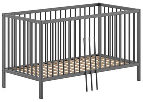 Pătuț gri antracit din lemn de pin 70x140 cm DINO – Vipack