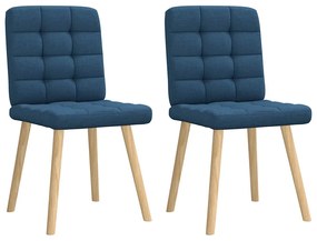 vidaXL Scaune de bucătărie, 2 buc., albastru, textil