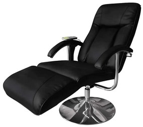 vidaXL Scaun de masaj, negru, piele ecologică