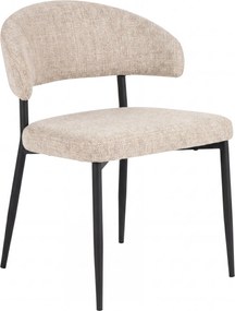 MAZZONI EXPORT IRIS Bej (material Juto 4) / picioare negre - SCAUN MODERN TAPIȚAT PENTRU SALON/SUFRAGERIE LOFT