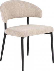 MAZZONI EXPORT IRIS Bej (material Juto 4) / picioare negre - SCAUN MODERN TAPIȚAT PENTRU SALON/SUFRAGERIE LOFT