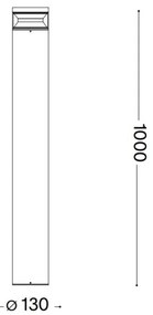 Lampă LED de exterior Ideal Lux BOEING LED/14W/230V 100 cm IP65 negru