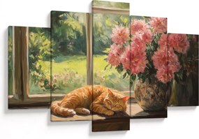 Tablou - Pisică la fereastră (150x105 cm)