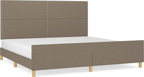 vidaXL Cadru de pat fără saltea, gri taupe, 200x200 cm, textil