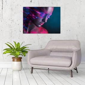 Tablou pe sticlă strălucitor a femeii (70x50 cm)