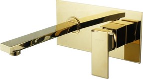 Mexen Cube baterie de chiuvetă încastrată, aurie - 73115-50
