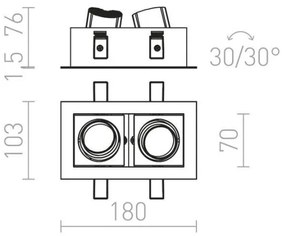 Spot LED încastrat BONDY 2xLED/7W/230V RED-Design Rendl-R12857