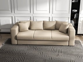 Canapea extensibilă dumonde cu ladă de depozitare si sezut confortabil din spuma high-density, Gloria Enjoy Camel 240x100 cm