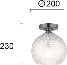 Lustră de tavan aplicată TALISA 1xE27/40W/230V, finisaj cromat negru