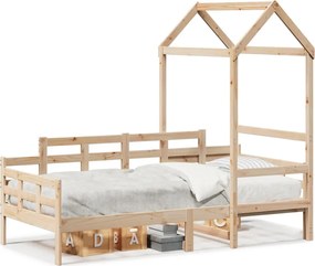 vidaXL Pat de zi cu acoperiș, 80x200 cm, lemn masiv de pin