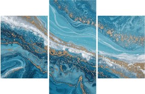 Tablou - Marmură bleu cu aur I. (90x60 cm)