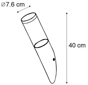 Lampă de perete exterioară modernă din oțel IP44 - Rox