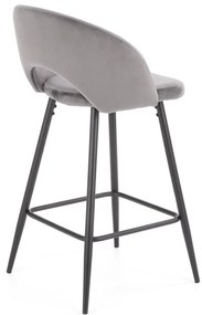 Scaun de bar H96 velvet gri