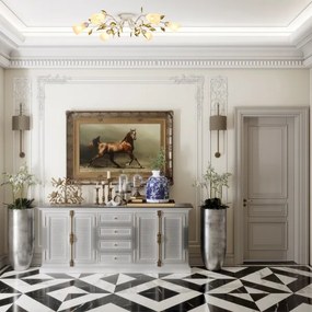 Lustră aplicată Brilagi FLORA 6xE14/60W/230V auriu/crem/patină