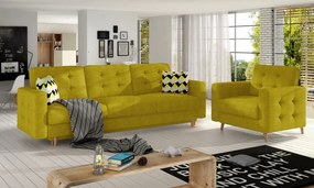 Set de canapea extensibila 235 x96 x86 cm si fotoliu 107 x 92 86 cm, Asgard 3+1, Eltap