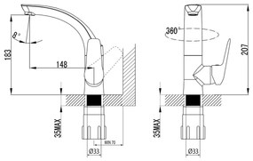 Sapho - Baterie lavoar SOLITER, 18 cm, crom lucios