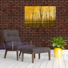 Tablou cu pădure în apus de soare (90x60 cm)