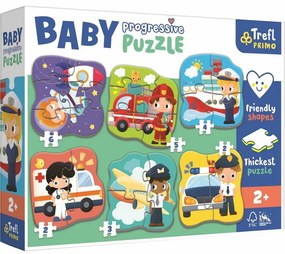 Baby puzzle Trefl Meserii și mașini, 6în1(2-6 bucăți)