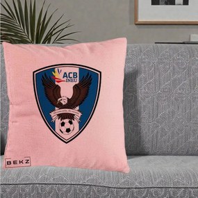 Perna Personalizata ACB Ineu Fotbal, 40x40 cm, Roz, Husa Detasabila, Perna Inclusa, BEKZ®