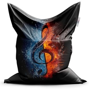 Sac de șezut Classic cheie în flăcări - pentru copii, negru