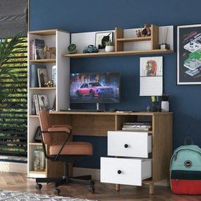 Birou Hapem Walnut and White