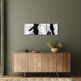 Tablou - Artă stradală - zarvă (cu ceas) (90x30 cm)